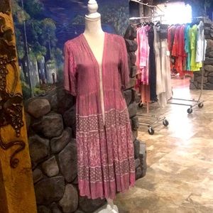 NWT Sacred Threads Pink Open Drape Cardigan OS